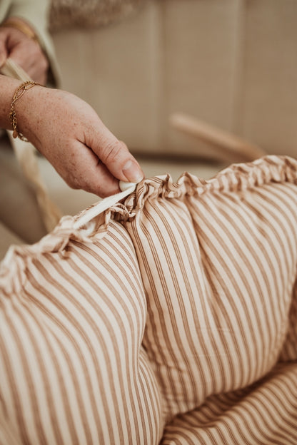 Organic babyspeelkleed & cocon - stripes brown