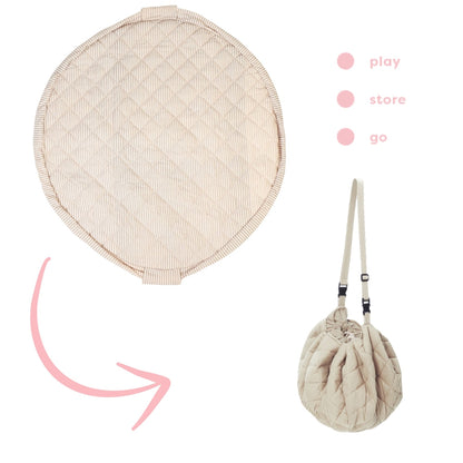 Organic babyspeelkleed & reistas - stripes blue