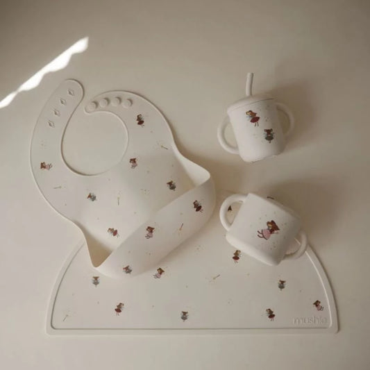 Silicone Training Cup + Straw - Fairy Mice