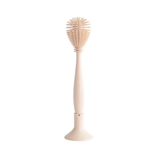 Siliconen flessenborstel - beige