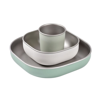 RVS Maaltijdset voor Magnetrongebruik - Sage green