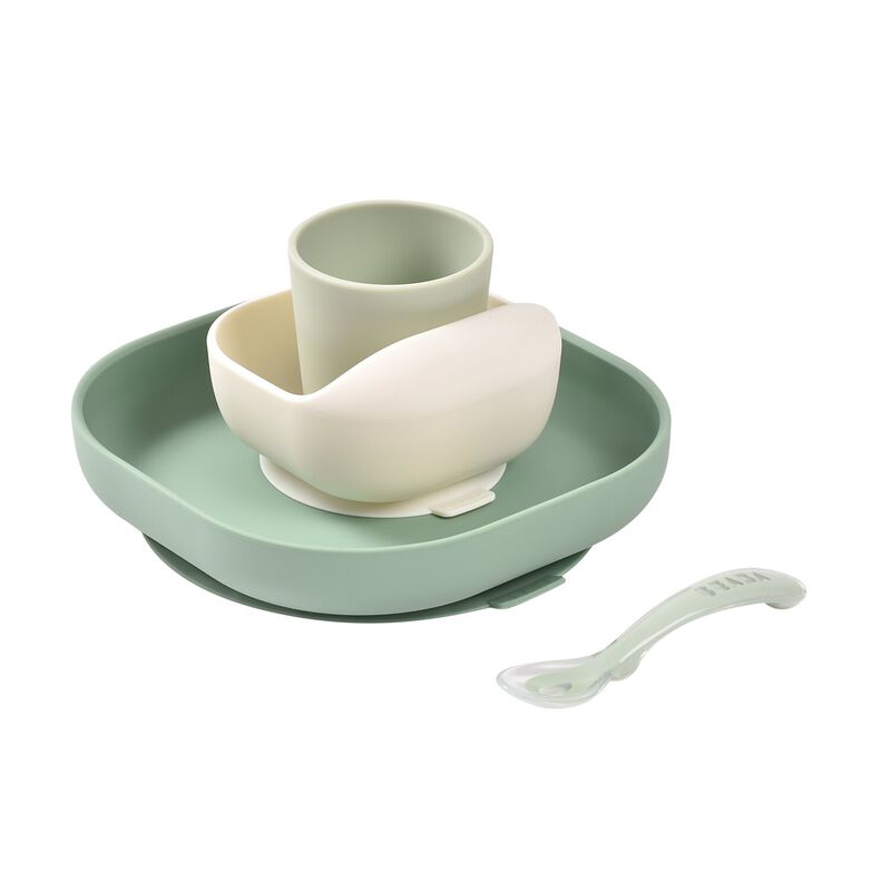 4-delig siliconen serviesset - Sage Green