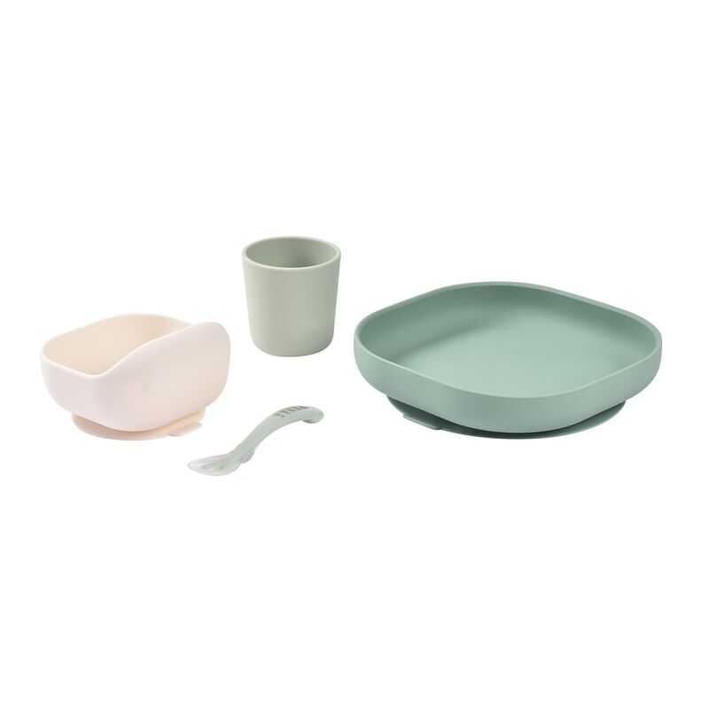 4-delig siliconen serviesset - Sage Green