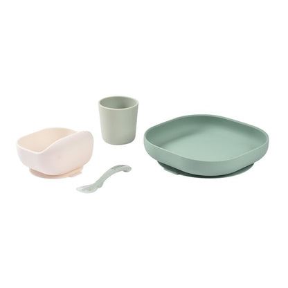 4-delig siliconen serviesset - Sage Green