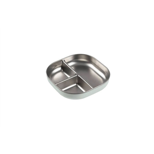 Magnetronbestendig roestvrijstalen bord met compartimenten - Misty Green