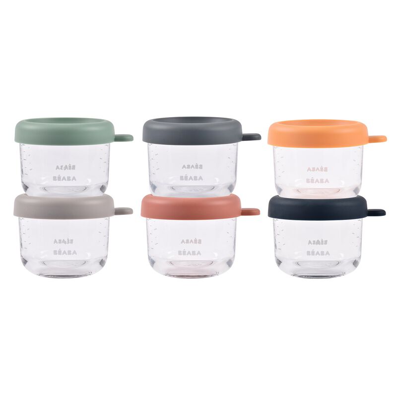 Set van 6 glazen bewaarpotjes 150 ml (Sunrise color mix)