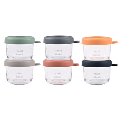 Set van 6 glazen bewaarpotjes 150 ml (Sunrise color mix)