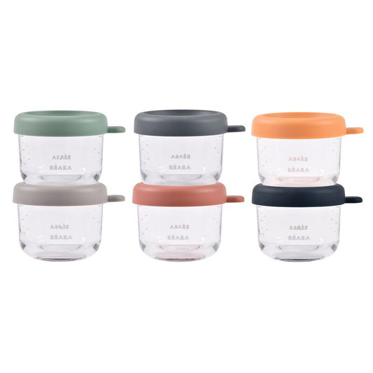 Set van 6 glazen bewaarpotjes 150 ml (Sunrise color mix)