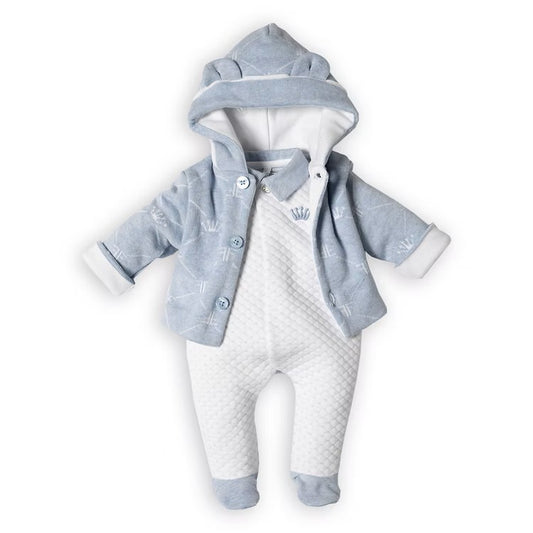 Knitted First Signature Coat - White Azur