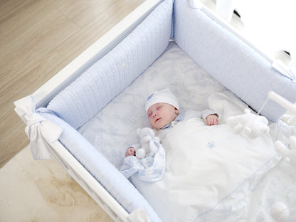 linen blue bumper for bed