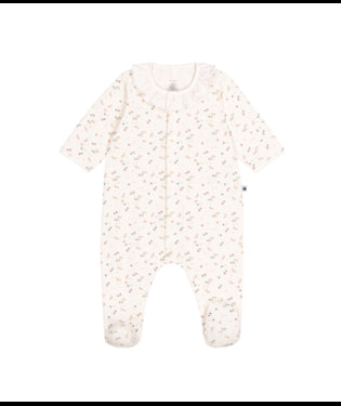 Fluwelen babypyjama met bloemenprint