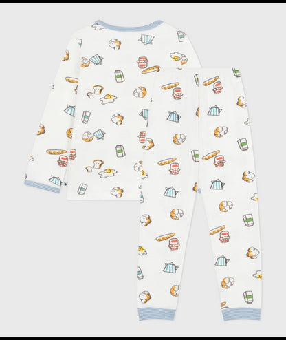 Kinderpyjama in tubic met ontbijtprint