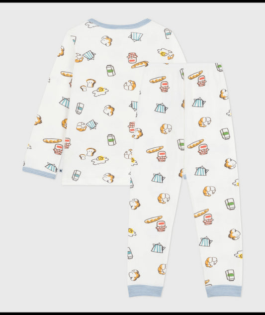 Kinderpyjama in tubic met ontbijtprint