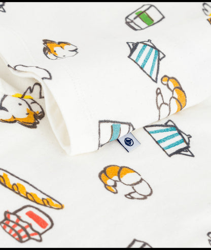 Kinderpyjama in tubic met ontbijtprint