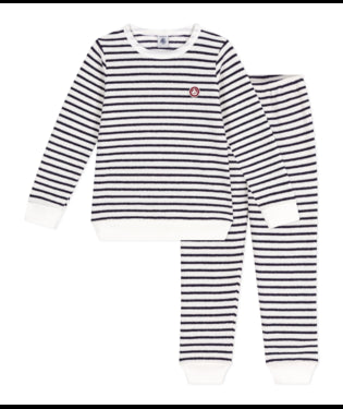 Kinderpyjama van katoenen badstof met strepen