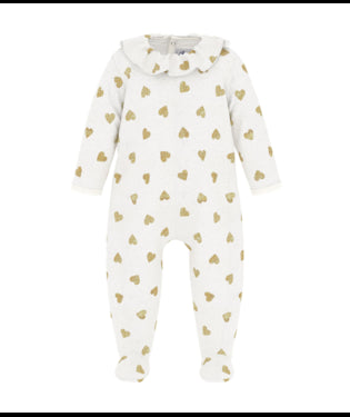 Babypyjama met gouden hartjes