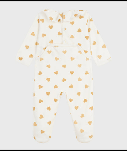 Babypyjama met gouden hartjes