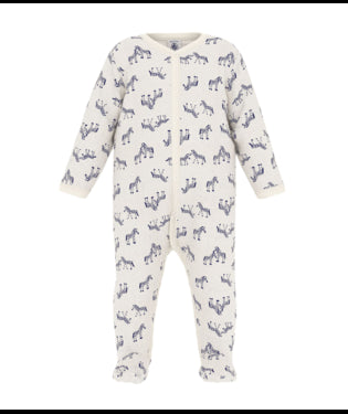 Fluwelen babypyjama met zebraprint