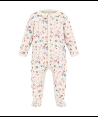 Babypyjama van fleece met bloemetjesbedrukking