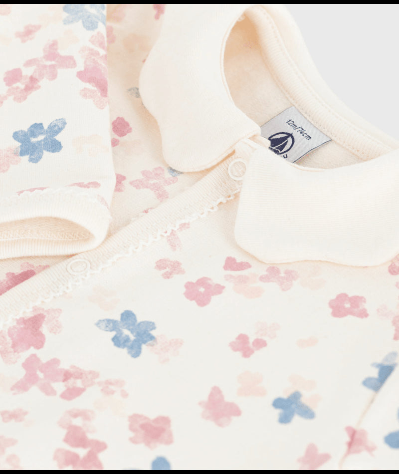 Babypyjama van fleece met bloemetjesbedrukking