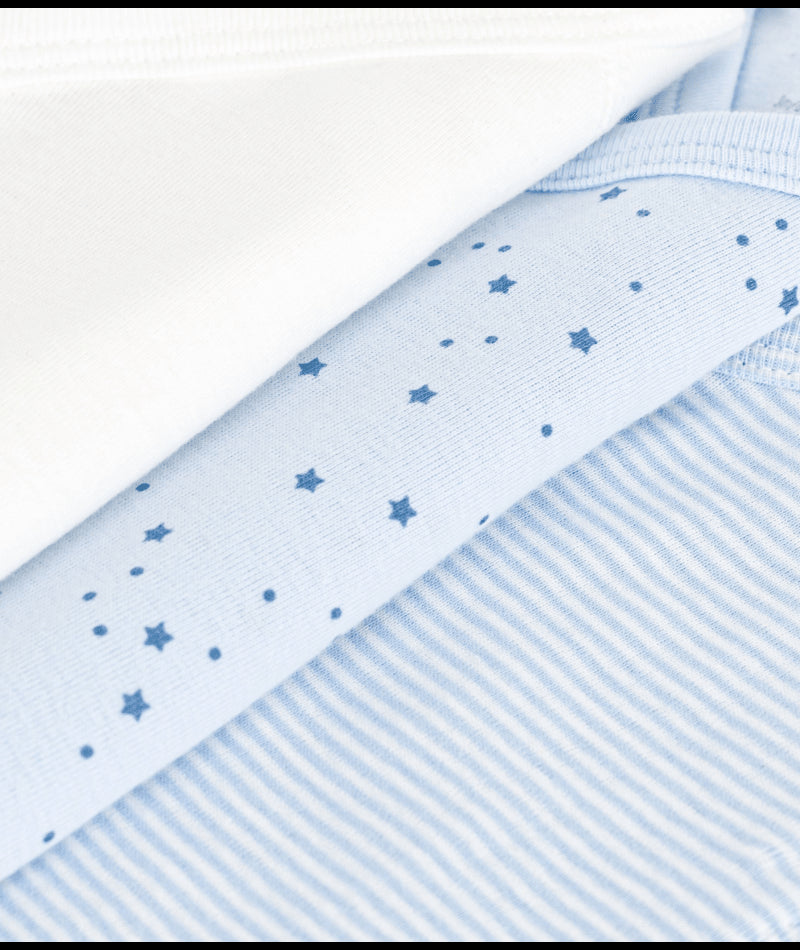 Set van 3 katoenen babyrompertjes (LM) - blauw