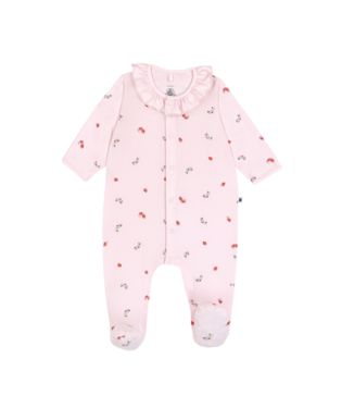 Katoenen babypyjama met bloemenprint - roze