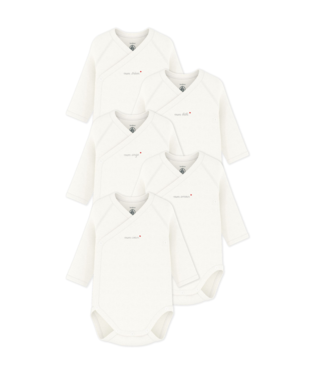 Setje met 5 effen katoenen babyrompertjes LM