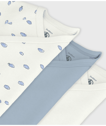 Set van 3 katoenen babyrompertjes met print KM - wolkjes