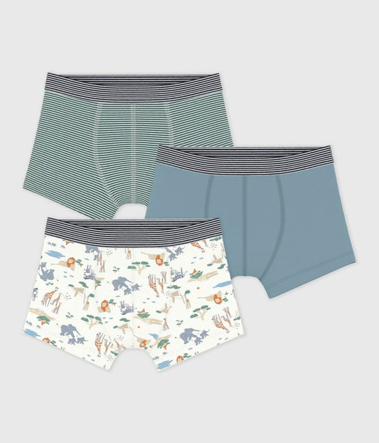 Setje van katoenen boxershorts met savanneprint voor kinderen