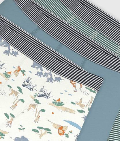 Setje van katoenen boxershorts met savanneprint voor kinderen