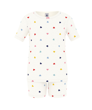 Katoenen kinderpyjama met hartjesprint - Multicolor