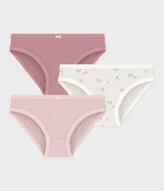 Katoenen onderbroekjes met bloemetjes (3-pack)