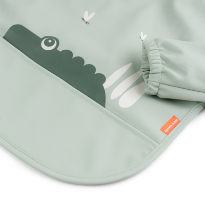 Sleeved pocket bib Croco Green