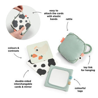 Baby contrast card holder - Green