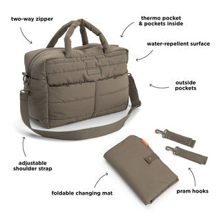 Quilted changing bag Taupe