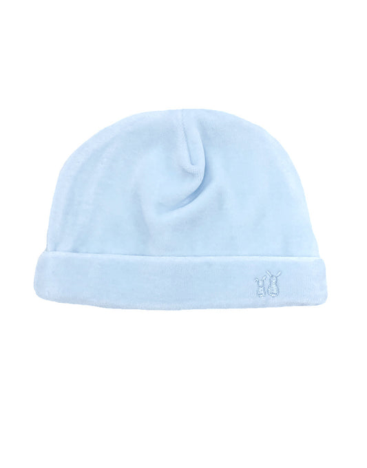 Velours baby mutsje - Baby Blauw