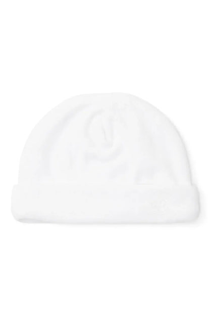 Velours baby mutsje - White