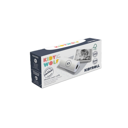 Kidyroll 5 klassieke papierrollen voor KIDYPRINT