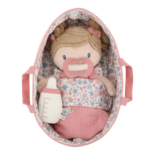 Babypop in mandje Rosa