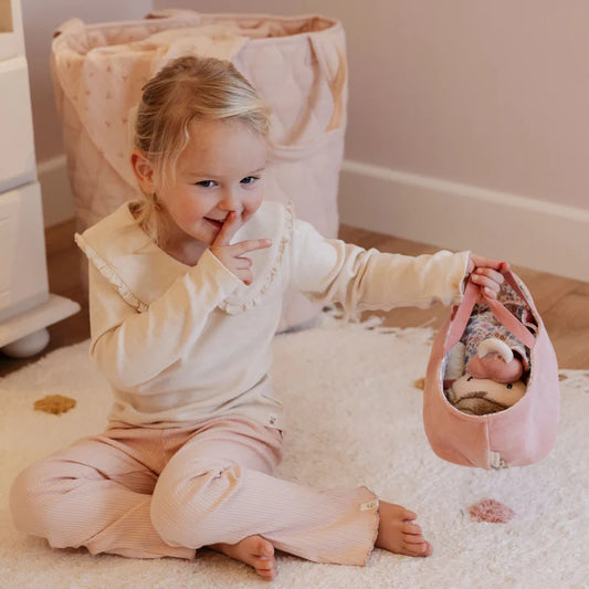 Babypop in mandje Rosa