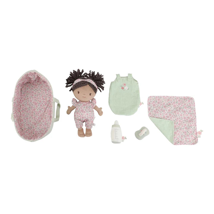 Babypop in mandje Evi