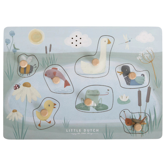 Houten geluidenpuzzel Little Goose