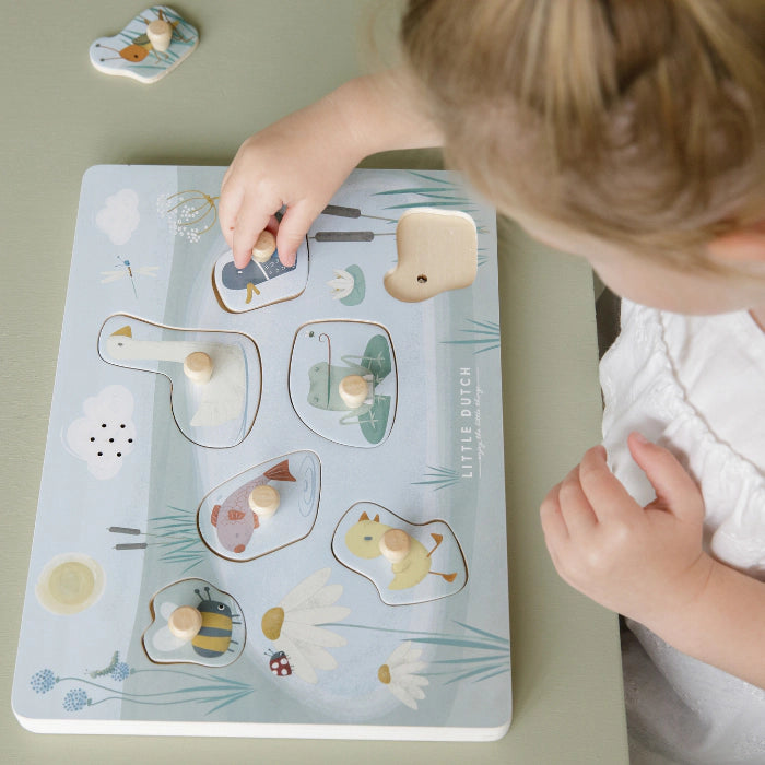 Houten geluidenpuzzel Little Goose