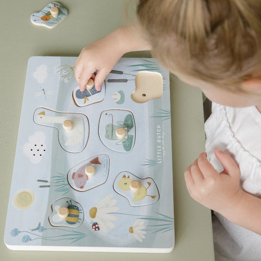Houten geluidenpuzzel Little Goose