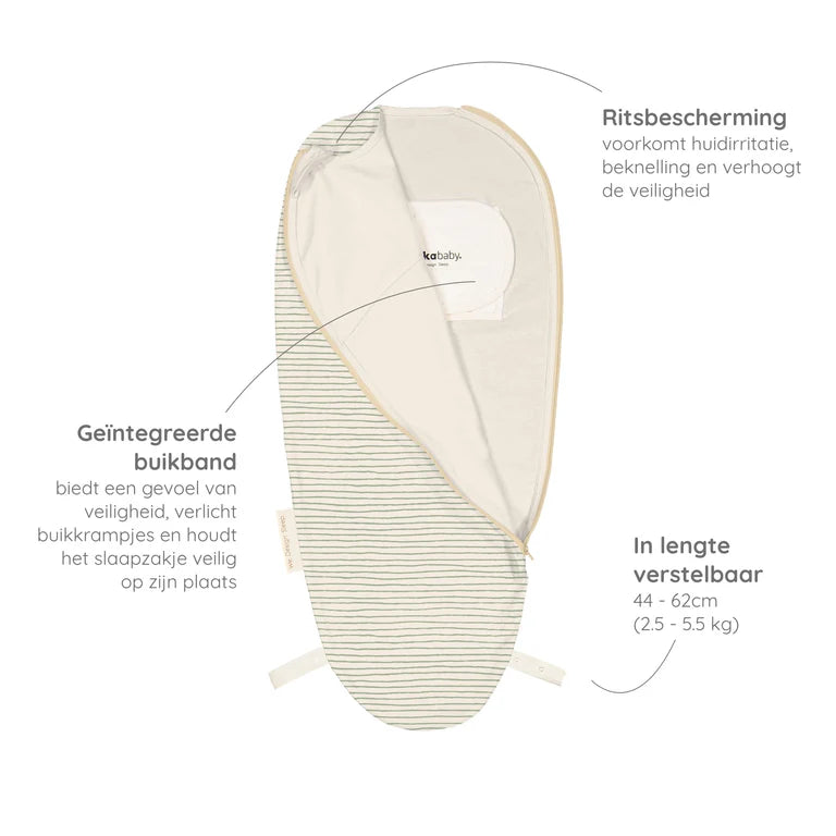 Piep - 0/3 M - Cotton - Green Stripes
