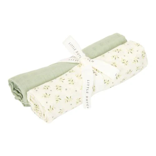 Swaddle - Blueberry Leaves - Sage (2-pack)