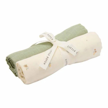 Muslin Swaddle Forest Treasures / Sage 70 x70 cm