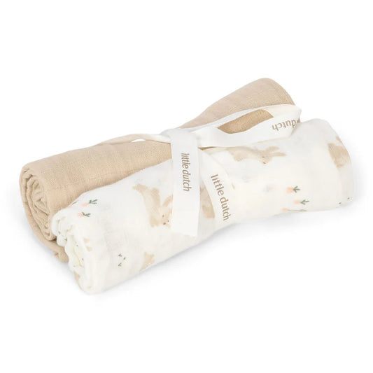 Swaddle - Wit - Newborn Naturals - Baby Bunny 70x70cm
